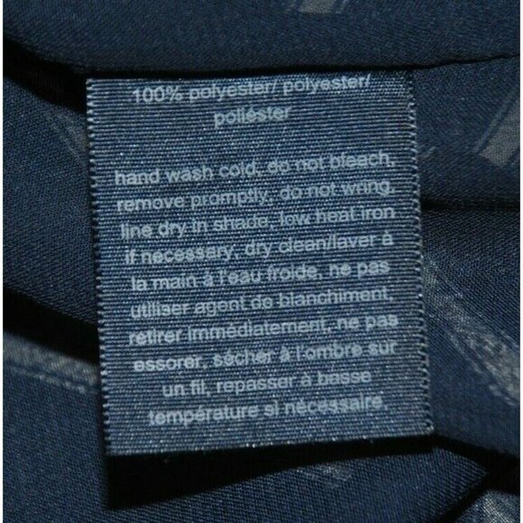 Tommy Hilfiger Ladies S Chiffon Navy Blue Sleeveless Blouse Ruffle Career Office - Picture 9 of 9